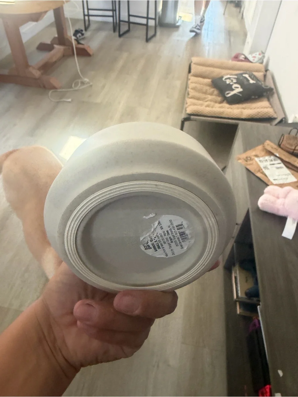 Minimalist Small Ceramic Bowl in Light Gray